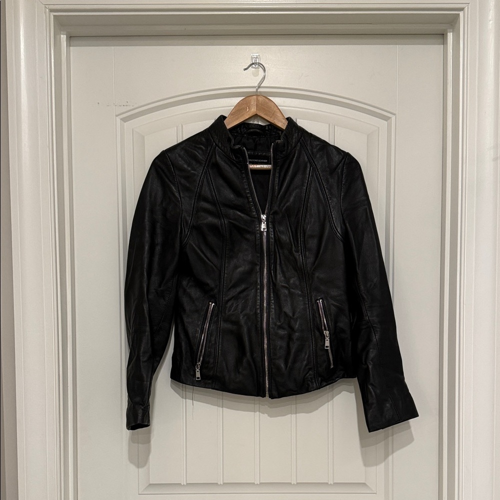 Wilsons Leather Classic Black Biker Jacket